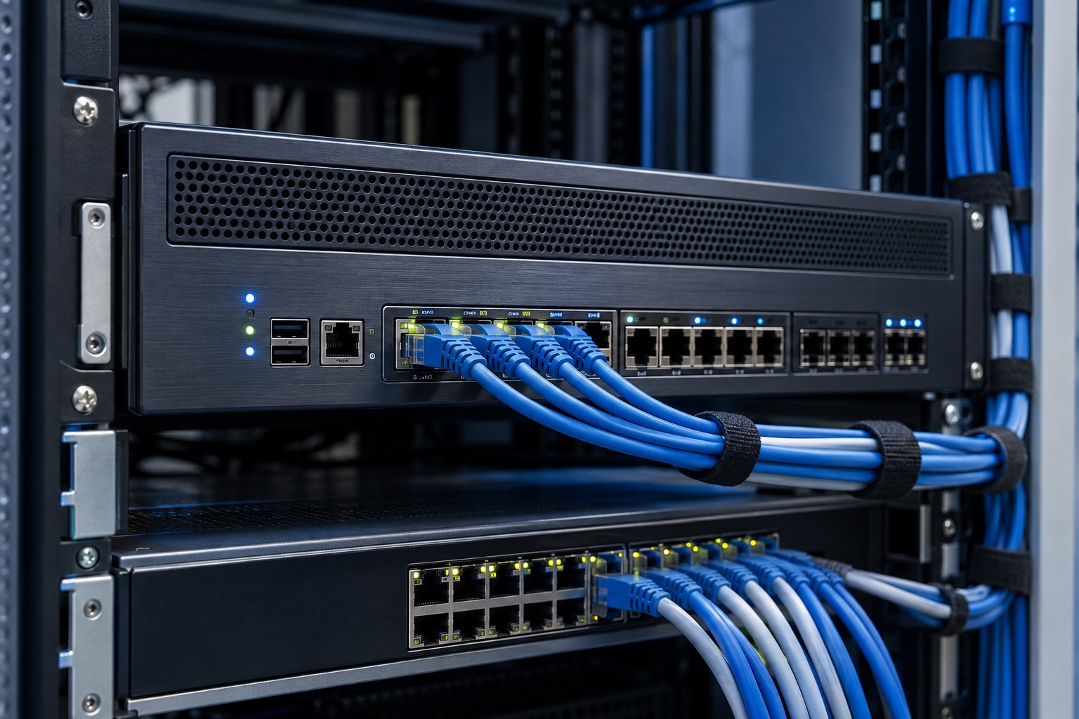 Network security appliance with organized Ethernet connections